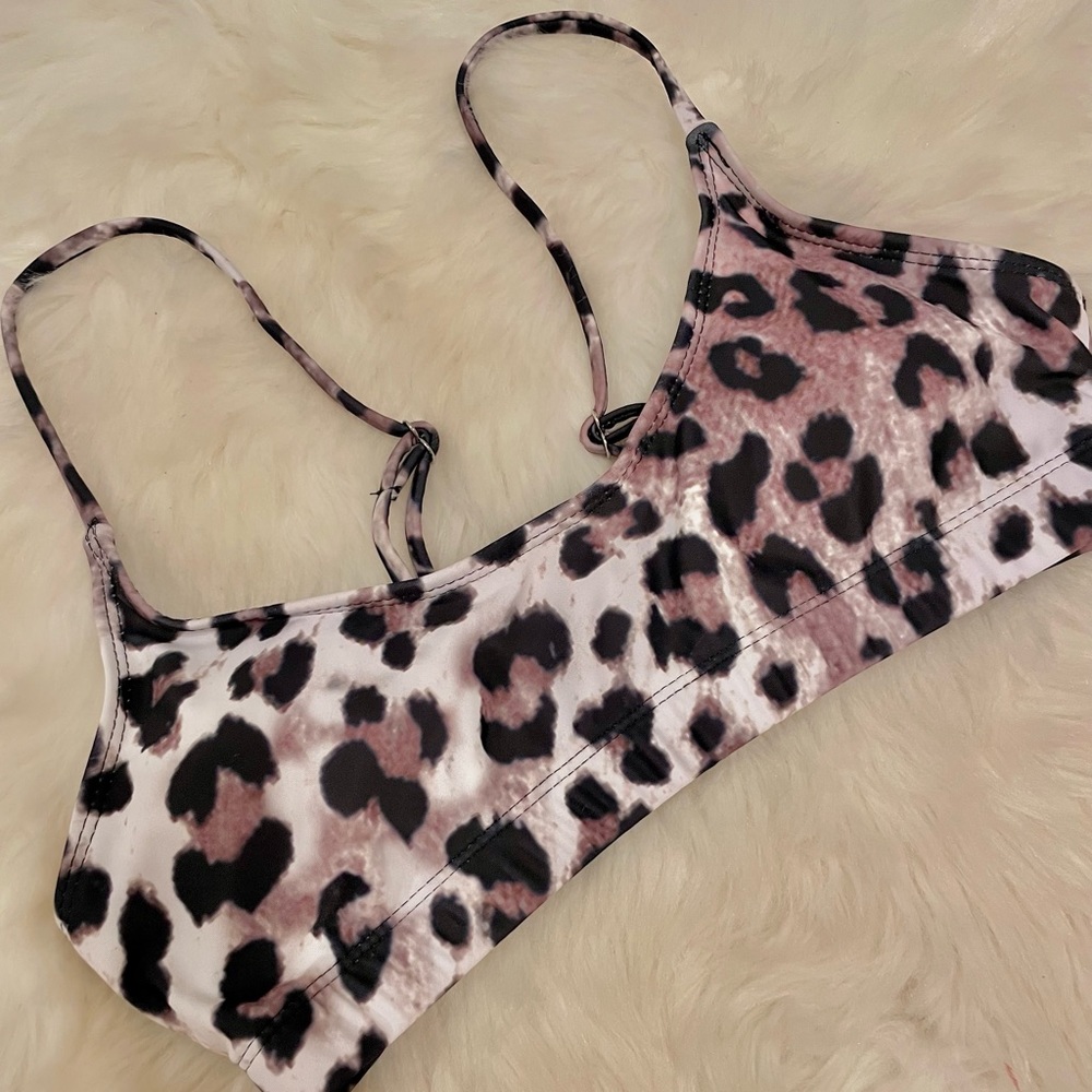 Leopard Print Bikini Top